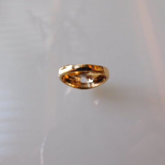 Vintage 1980 Man ring 10K yellow gold GR 9 set with a cubic zirconia - Picture 4 of 9